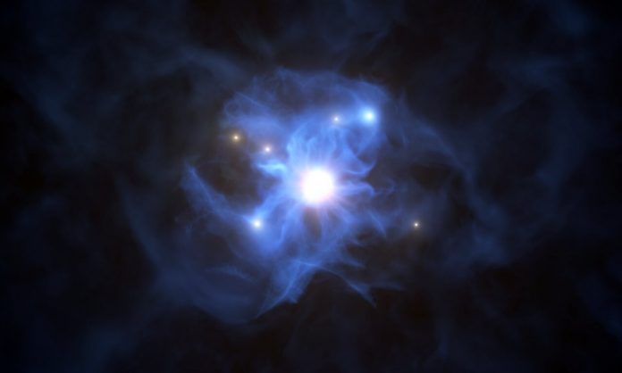 Supermassive black hole traps six galaxies in a web that is 300 times bigger than the Milky Way (Photo)